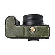 For Nikon Z50II Litchi Texture PU Leather Camera Half Case Base(Green)