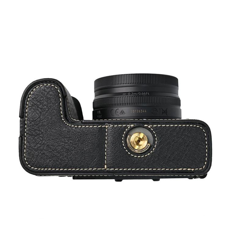 For Nikon Z50II Litchi Texture PU Leather Camera Half Case Base(Black) - free shipping - PMC TechLife - Order now!
