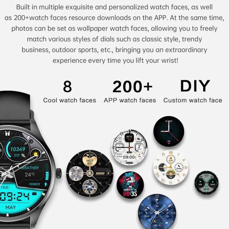 H77 1.43 inch AMOLED Screen Health & Fitness Smart Watch IP67 Water-resistant Support BT Call(Grey)