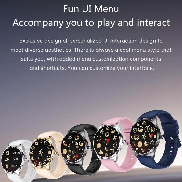 H77 1.43 inch AMOLED Screen Health & Fitness Smart Watch IP67 Water-resistant Support BT Call(White)
