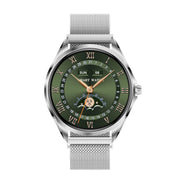 H78 1.43 inch AMOLED Screen Health & Fitness Smart Watch IP67 Water-resistant Support BT Call(Silver Milanese)