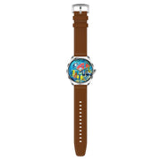 H78 1.43 inch AMOLED Screen Health & Fitness Smart Watch IP67 Water-resistant Support BT Call(Silver Shell Brown Leather)