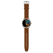 H78 1.43 inch AMOLED Screen Health & Fitness Smart Watch IP67 Water-resistant Support BT Call(Gold Shell Brown Leather)