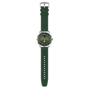 H78 1.43 inch AMOLED Screen Health & Fitness Smart Watch IP67 Water-resistant Support BT Call(Silver Shell Green Leather)