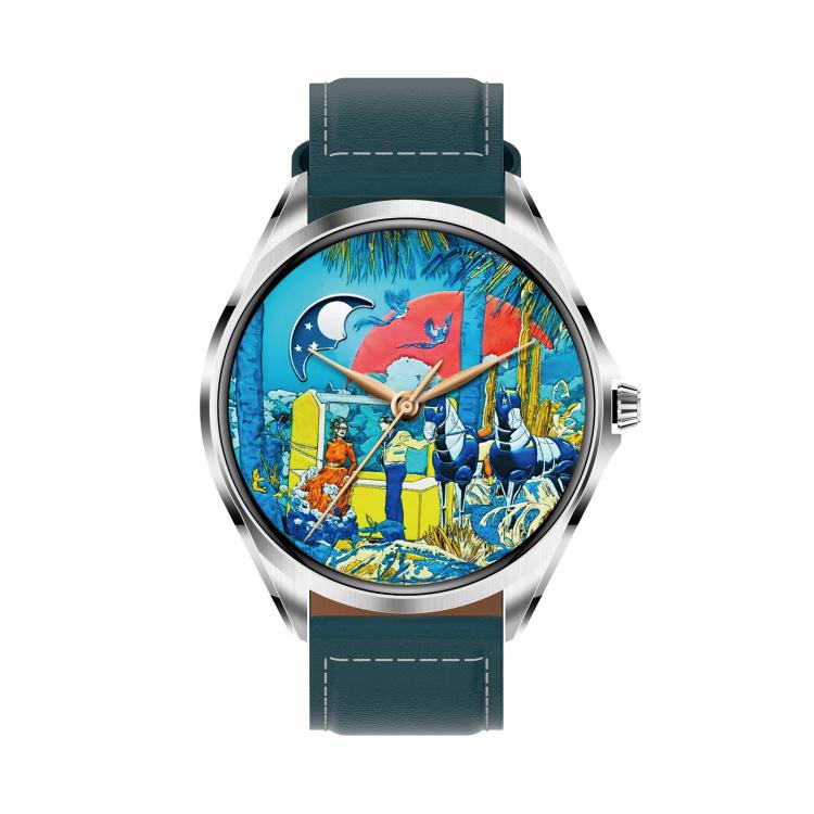 H78 1.43 inch AMOLED Screen Health & Fitness Smart Watch IP67 Water-resistant Support BT Call(Silver Shell Blue Leather)
