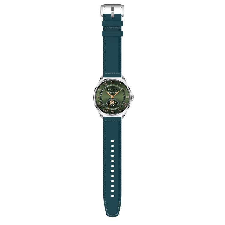 H78 1.43 inch AMOLED Screen Health & Fitness Smart Watch IP67 Water-resistant Support BT Call(Silver Shell Blue Leather)