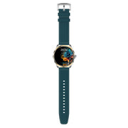 H78 1.43 inch AMOLED Screen Health & Fitness Smart Watch IP67 Water-resistant Support BT Call(Gold Shell Blue Leather)