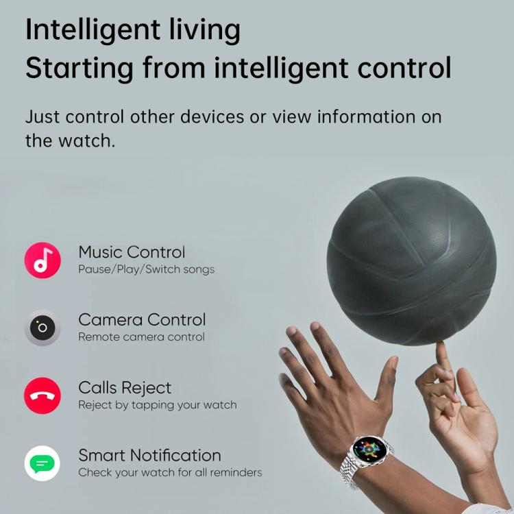 H78 1.43 inch AMOLED Screen Health & Fitness Smart Watch IP67 Waterproof Support BT Call(Silver Shell Black Leather) - free shipping - PMc TechLife - Order now!