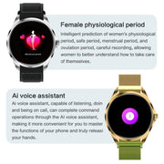 H78 1.43 inch AMOLED Screen Health & Fitness Smart Watch IP67 Water-resistant Support BT Call(Gold Shell Green Leather)