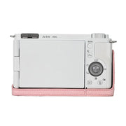 For Sony ZV-E10 Litchi Texture PU Leather Camera Half Case Base(Pink)