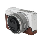 For Sony ZV-E10 Litchi Texture PU Leather Camera Half Case Base(Coffee)