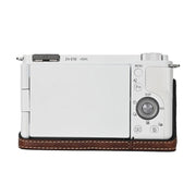For Sony ZV-E10 Litchi Texture PU Leather Camera Half Case Base(Coffee)