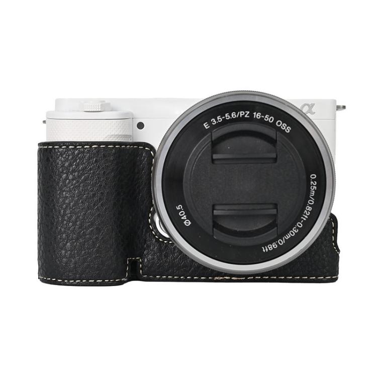 For Sony ZV-E10 Litchi Texture PU Leather Camera Half Case Base(Black) - free shipping - PMC TechLife - Order now!