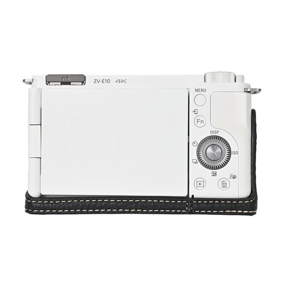 For Sony ZV-E10 Litchi Texture PU Leather Camera Half Case Base(Black)
