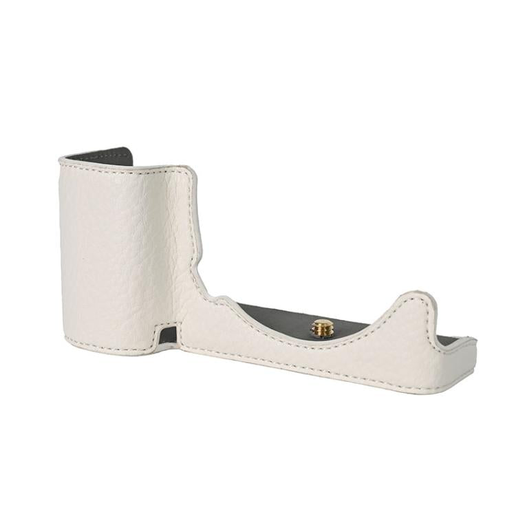 For Sony ZV-E10 Litchi Texture PU Leather Camera Half Case Base(White) - free shipping - PMC TechLife - Order now!