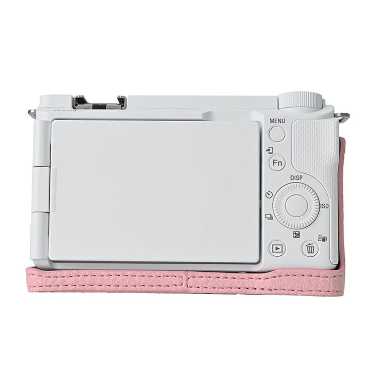 For Sony Alpha ZV-E10 II / ZV-E10M2 Litchi Texture PU Leather Camera Half Case Base(Pink) - free shipping - PMC TechLife - Order now!