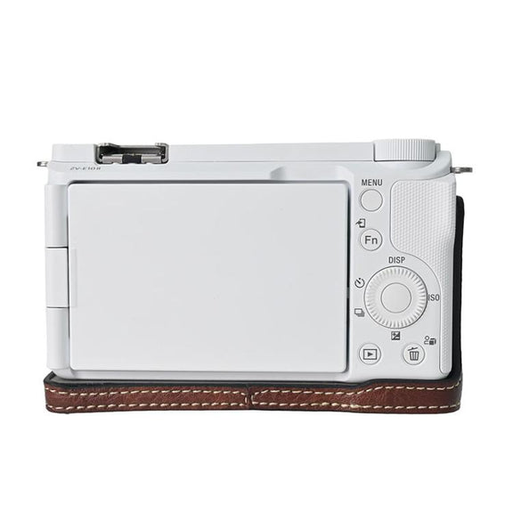 For Sony Alpha ZV-E10 II / ZV-E10M2 Litchi Texture PU Leather Camera Half Case Base(Coffee)
