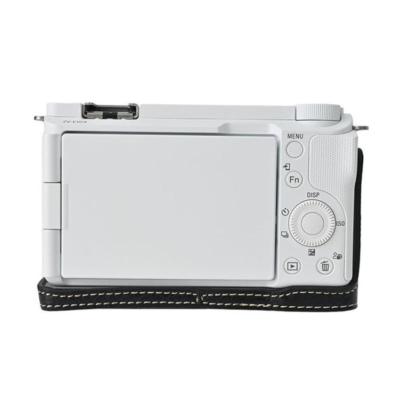 For Sony Alpha ZV-E10 II / ZV-E10M2 Litchi Texture PU Leather Camera Half Case Base(Black)