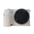 For Sony Alpha ZV-E10 II / ZV-E10M2 Litchi Texture PU Leather Camera Half Case Base(White) - free shipping - PMC TechLife - Order now!