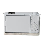 For Sony Alpha ZV-E10 II / ZV-E10M2 Litchi Texture PU Leather Camera Half Case Base(White)