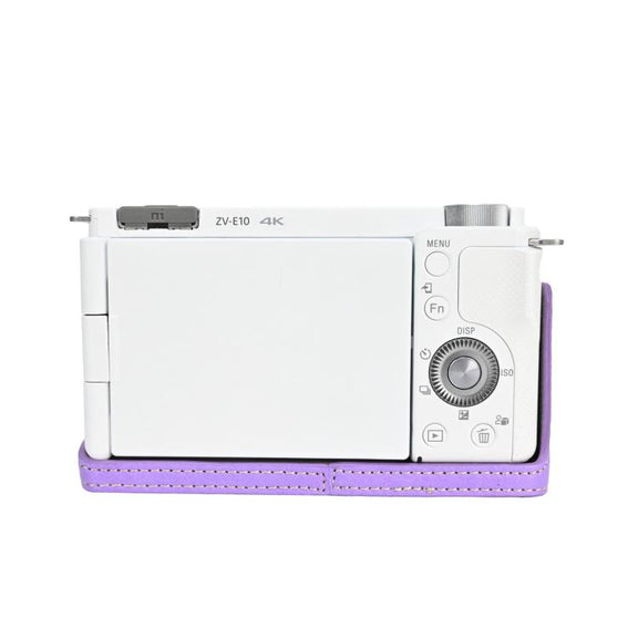 For Sony Alpha ZV-E10 II / ZV-E10M2 Litchi Texture PU Leather Camera Half Case Base(Purple)