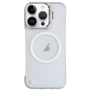 For iPhone 16 Pro Ultra-thin Transparent MagSafe Magnetic Frameless Lens Holder Phone Case
