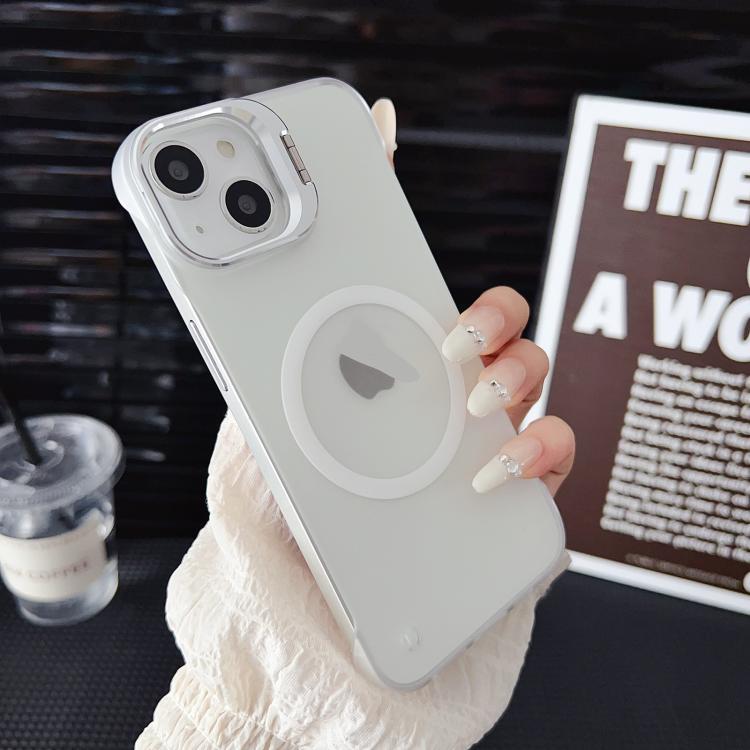 For iPhone 14 / 13 Ultra-thin Transparent MagSafe Magnetic Frameless Lens Holder Phone Case