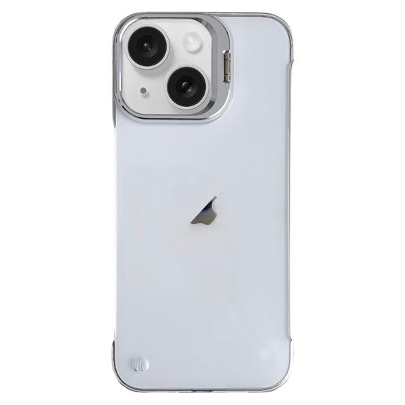 For iPhone 14 / 13 Ultra-thin Transparent Frameless Lens Holder Phone Case