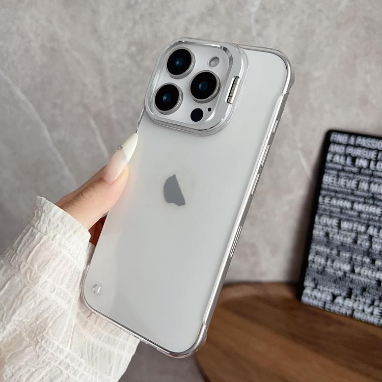 For iPhone 15 Pro Ultra-thin Transparent Frameless Lens Holder Phone Case