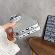For iPhone 15 Pro Ultra-thin Transparent Frameless Lens Holder Phone Case