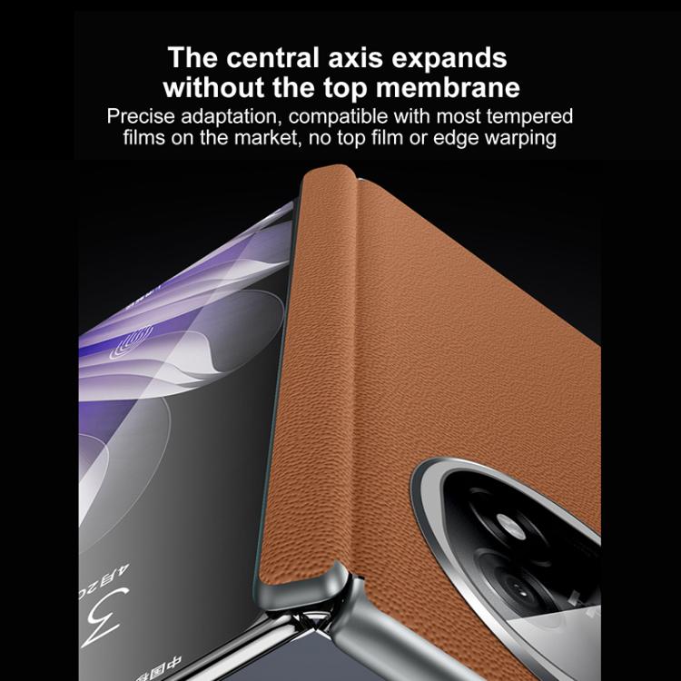 For OPPO Find N5 SULADA Frameless Top Layer Cowhide Leather Hybrid PC Phone Case(Red) - free shipping - PMC TechLife - Order now!