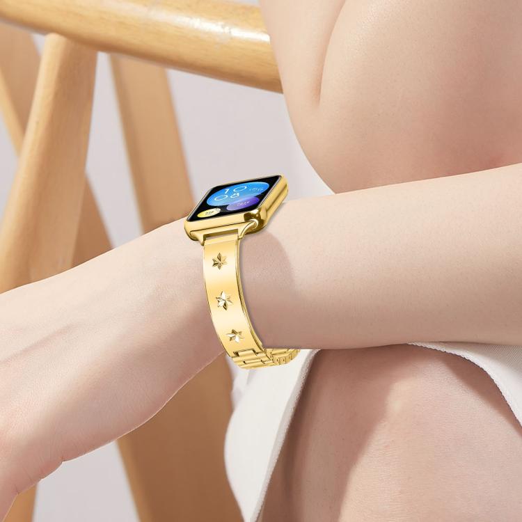 For Xiaomi Mi Band 8 Pro / Redmi Watch 4 Snowflake Petals Bracelet Metal Watch Band(Gold)