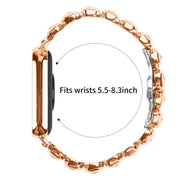 For Xiaomi Mi Band 8 Pro / Redmi Watch 4 Small Square Diamonds Butterfly Buckle Metal Watch Band(Rose Gold)