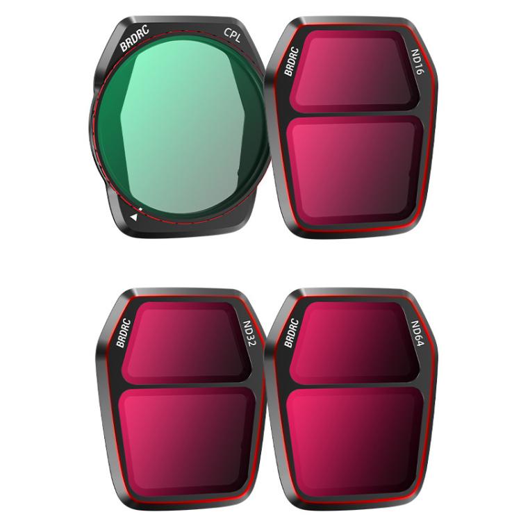 For DJI Air 3S BRDRC Camera Lens Filter, Filter:4 in 1 CPL ND16-64 - free shipping - PMC TechLife - Order now!