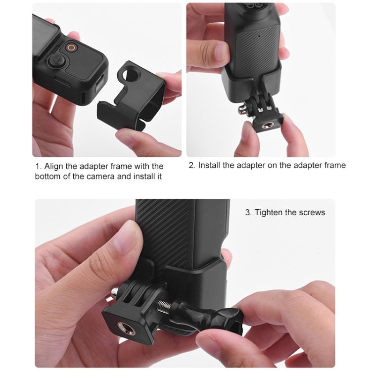 For DJI OSMO Pocket 3 BRDRC Protection Frame Adapter Base, Type:Frame + Clip + Chest Strap