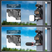 For DJI Osmo Pocket 3 BRDRC Smartphone Teleprompter Stand Desktop Clamp Cold Shoe Extension Mount(Dark Grey)