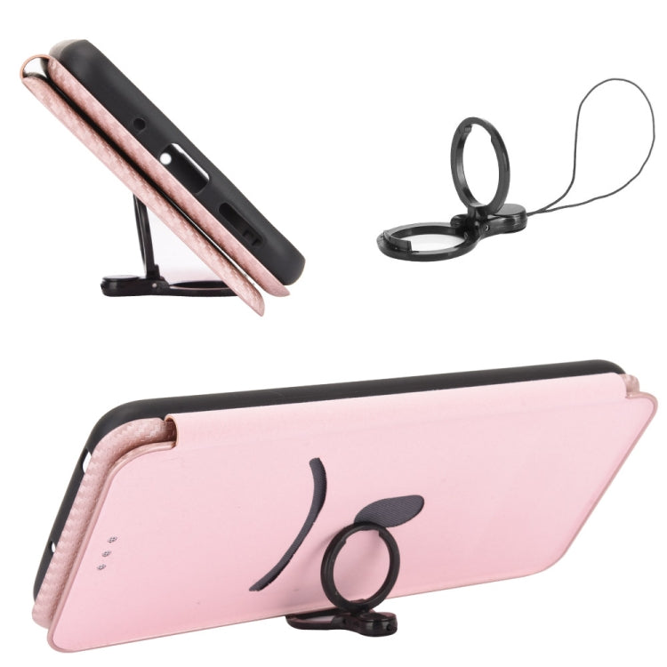 For Doogee X95 Carbon Fiber Texture Horizontal Flip TPU + PC + PU Leather Case with Card Slot & Lanyard(Pink) - More Brand by PMC TechLife | Online Shopping South Africa | PMC TechLife | Buy Now Pay Later Mobicred