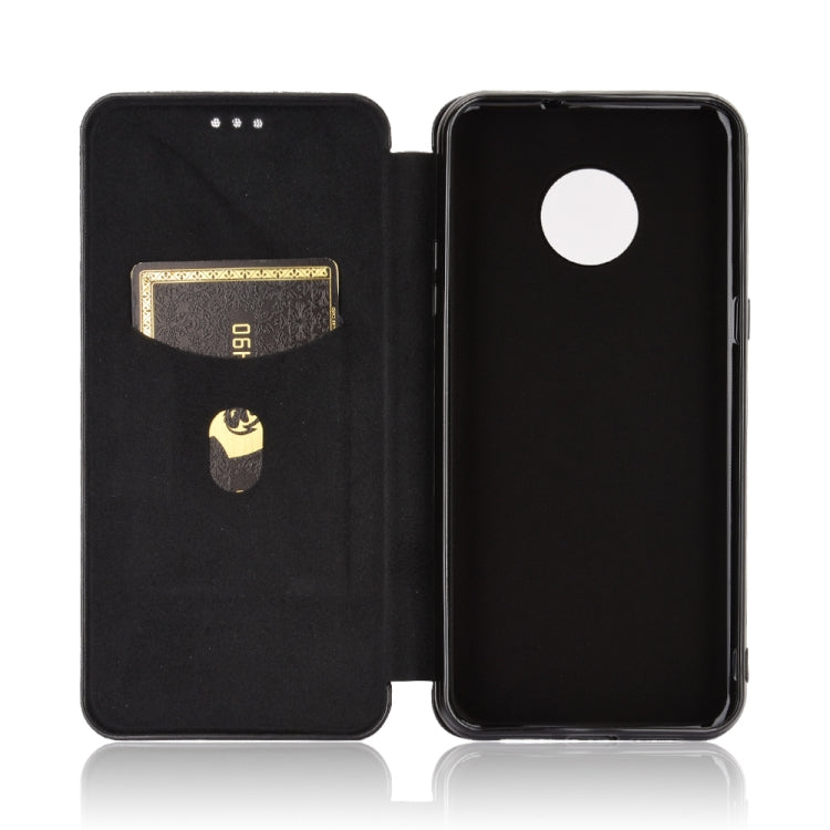 For Doogee X95 Carbon Fiber Texture Horizontal Flip TPU + PC + PU Leather Case with Card Slot & Lanyard(Black)