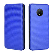 For Doogee X95 Carbon Fiber Texture Horizontal Flip TPU + PC + PU Leather Case with Card Slot & Lanyard(Blue)