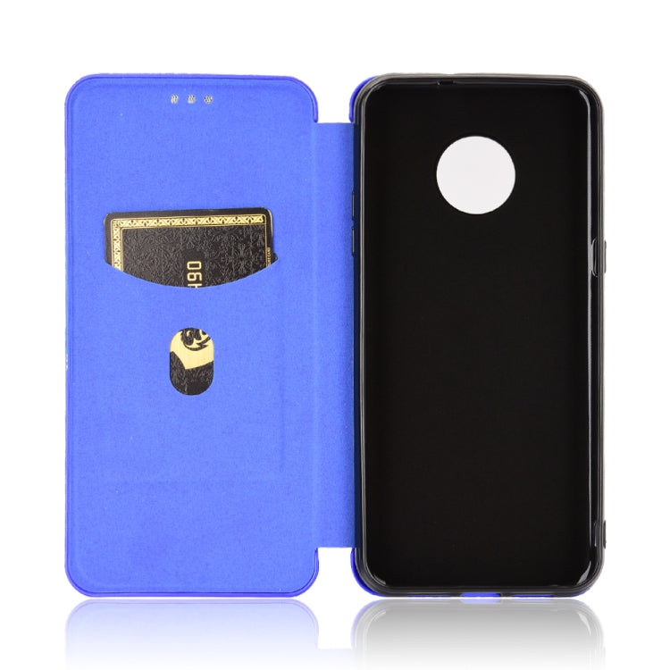 For Doogee X95 Carbon Fiber Texture Horizontal Flip TPU + PC + PU Leather Case with Card Slot & Lanyard(Blue) - free shipping - PMC TechLife - Order now!