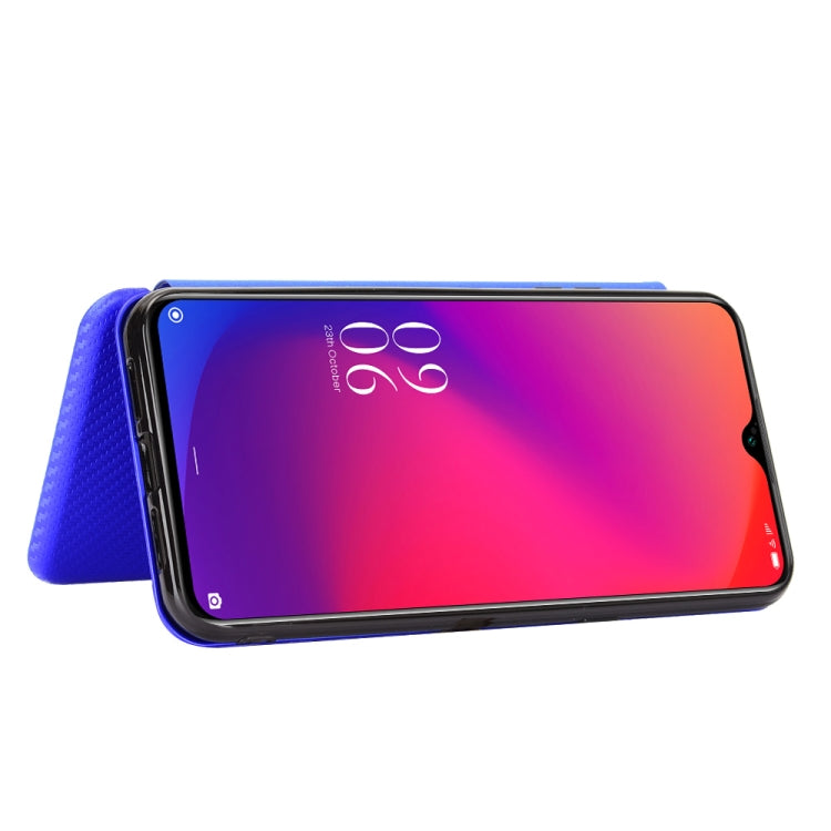 For Doogee X95 Carbon Fiber Texture Horizontal Flip TPU + PC + PU Leather Case with Card Slot & Lanyard(Blue) - free shipping - PMC TechLife - Order now!