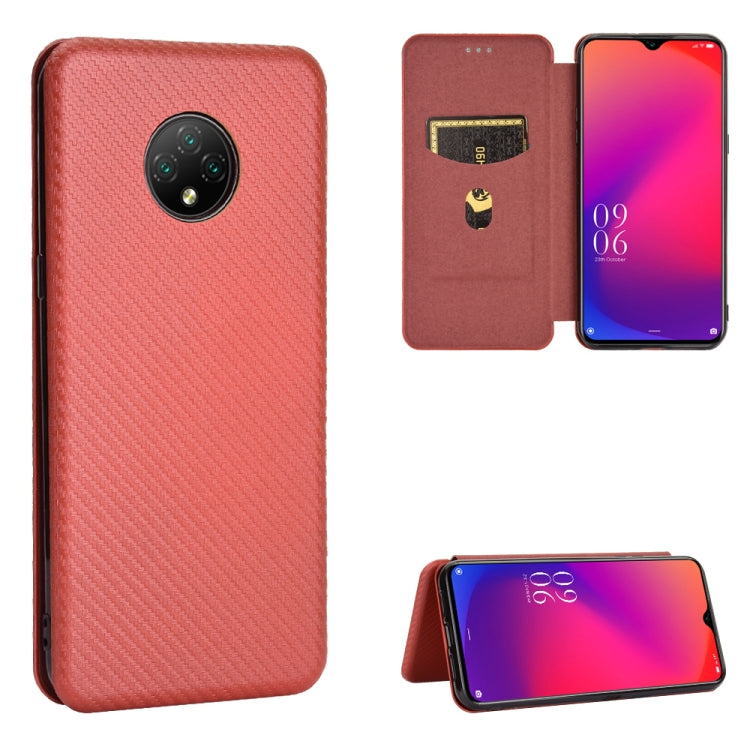 For Doogee X95 Carbon Fiber Texture Horizontal Flip TPU + PC + PU Leather Case with Card Slot & Lanyard(Brown) - More Brand by PMC TechLife | Online Shopping South Africa | PMC TechLife | Buy Now Pay Later Mobicred