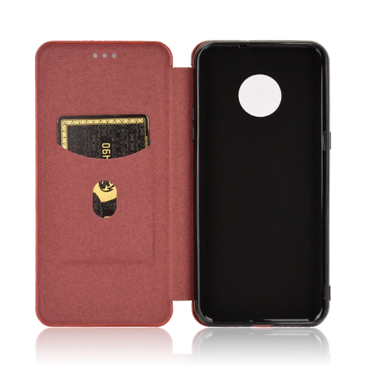 For Doogee X95 Carbon Fiber Texture Horizontal Flip TPU + PC + PU Leather Case with Card Slot & Lanyard(Brown) - More Brand by PMC TechLife | Online Shopping South Africa | PMC TechLife | Buy Now Pay Later Mobicred