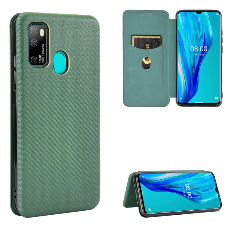 For Ulefone Note 9P Carbon Fiber Texture Horizontal Flip TPU + PC + PU Leather Case with Card Slot & Lanyard(Green) - Ulefone Cases by PMC Jewellery | Online Shopping South Africa | PMC Jewellery | Buy Now Pay Later Mobicred