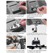 For DJI RC / RC 2 BRDRC Drone Remote Control Adapter Base Bicycle Holder(Black Silver)