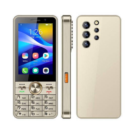 UNIWA XS24 Keypad Phone, 2GB+16GB, 3.5 inch Android 8.1 Mediatek MT6737M Quad Core, Flashlights, Network: 4G, Support Google Store, Plug:AU Plug(Gold) - free shipping - PMC Jewellery - Order now!