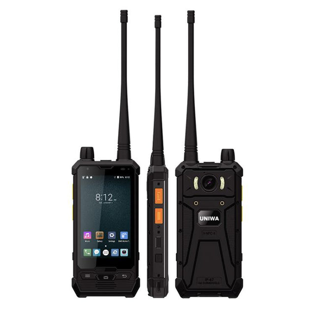 UNIWA P2 Plus UHF Walkie-Talkie Rugged Phone, 3GB+32GB, 4.0 inch Android 9.0 Mediatek MT6762 Octa Core, Network: 4G, NFC, Plug:AU Plug(Black)