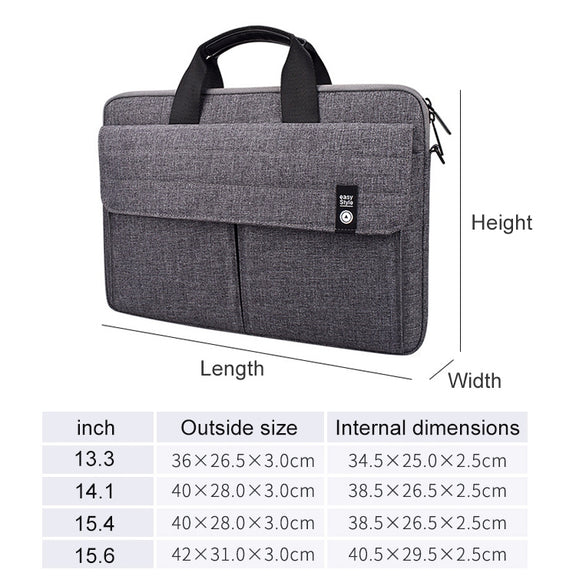 ST08 Handheld Briefcase Carrying Storage Bag without Shoulder Strap for 15.6 inch Laptop(Grey)