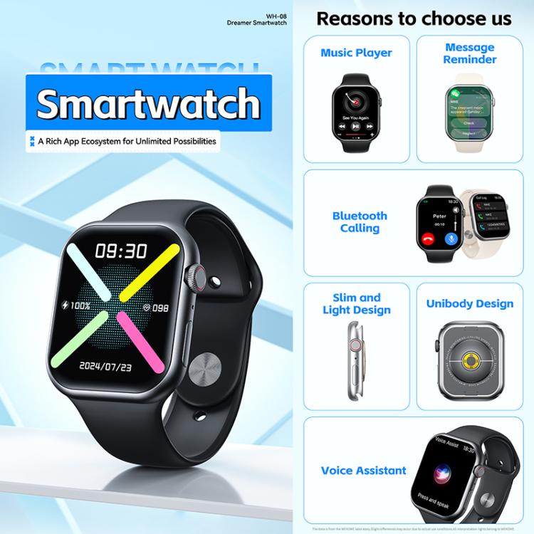 WK WH-08 Dreamer S Smart Watch, 2.01 inch Screen, Support BT Call(White)