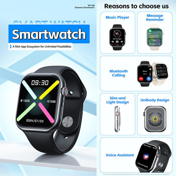 WK WH-08 Dreamer S Smart Watch, 2.01 inch Screen, Support BT Call(Black)
